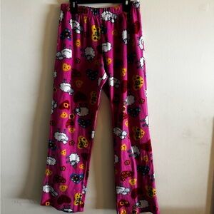 Pink Sheep & Hearts Fleece Pajama Pants